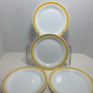 Set of 4 Corelle Citrus yellow rings bread, dessert plates 6.75 “